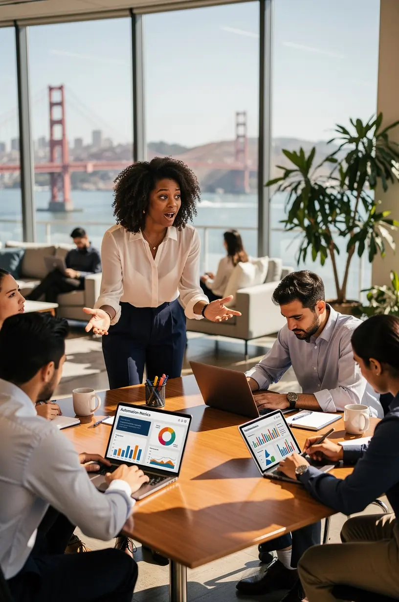 Graph showing measurable productivity gains after applying automation tools in business processes